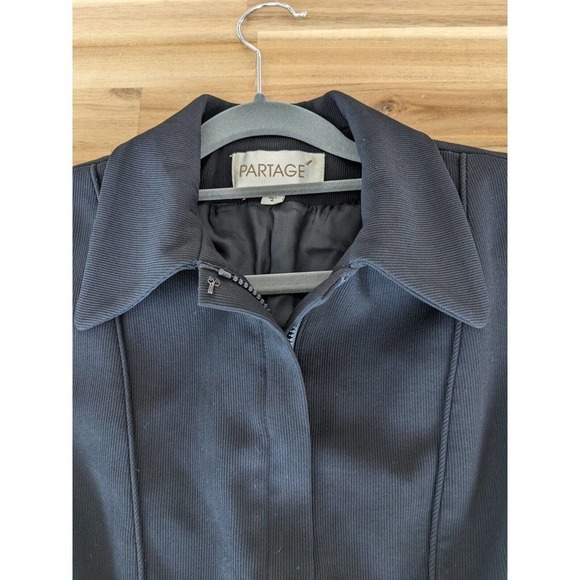 PARTAGE blazer jacket womens size 6 black long sleeve zip up business casual - Picture 4 of 8